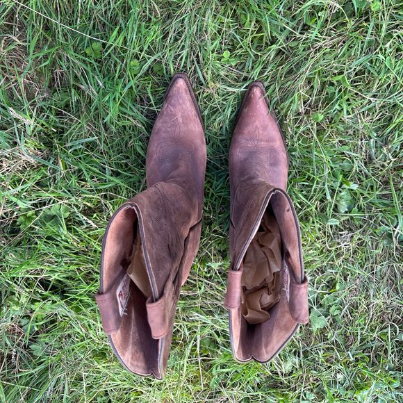 Cowboy Core Vintage Brown Cowboy Boots 9 10 - Picture 6 of 9
